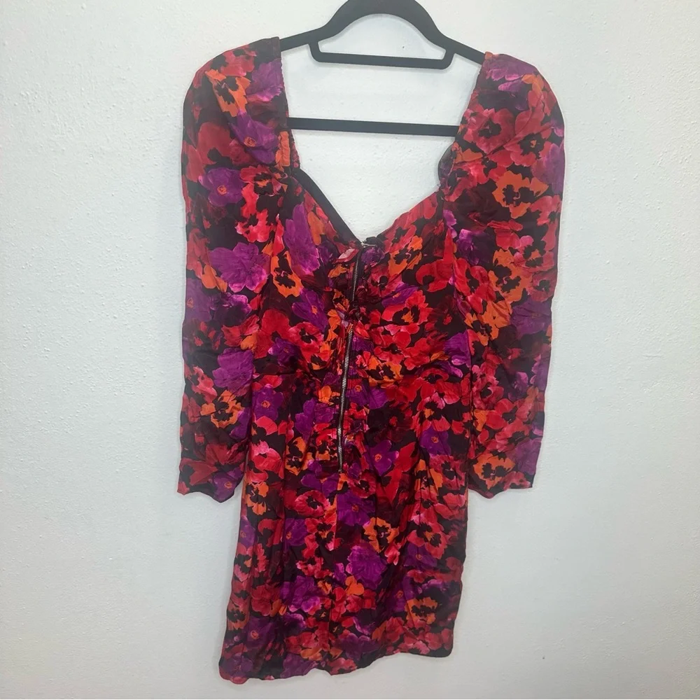 NWT SAYLOR Alouette Painterly Poppy Floral Mini Sweetheart Dress Size Medium - Picture 8 of 14